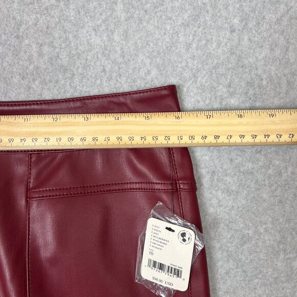 We The Free Uptown High Rise Vegan Leather Flare Pant in Mulberries Size 10 - Picture 12 of 15
